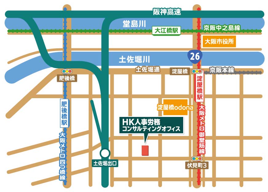 HK人事労務コンサルティングオフィス地図